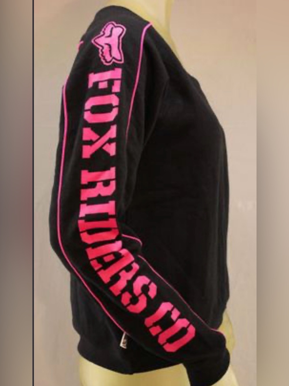 Fox Racing Women’s Black & Pink Graphic Crewneck Pullover Sweatshirt Size L